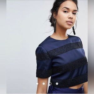 Keepsake Northern Light Beaded crop top